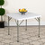 34.25" White Square Contemporary Outdoor Patio Folding Table