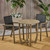 3pc Gray and Black Contemporary Outdoor Patio Bistro Set 33.5"
