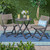 3pc Charcoal Gray and Brown Contemporary Outdoor Patio Bistro Set 33.25"