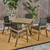 5-Piece Charcoal Gray and Black Contemporary Outdoor Furniture Patio Dining Set