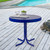22" Outdoor Retro Tulip Steel Side Table, Blue