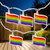 10-Count Clear Pride Flag Novelty String Light Set, 7.5ft White Wire