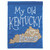 Blue and White My Old Kentucky Home Double Applique Outdoor Garden Flag 18" x 13"