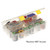 13" Clear and Yellow Pro Latch Stowaway Storage Utility Box with Adjustable Dividers