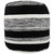 18" Black and White Striped Outdoor Woven Pouf Ottoman