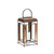 Glass Paned Pillar Candle Lantern - 13.5" - Bronze Tone