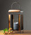 Glass Paned Pillar Candle Lantern - 13.5" - Bronze Tone
