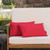 Set of 2 Red Rectangular Outdoor Patio Throw Pillows 18.50''