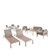 11-Piece Silver and Gray Outdoor Furniture Patio Conversation Set - Khaki Brown Cushions