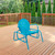 Outdoor Retro Metal Tulip Glider Patio Chair, Sky Blue