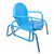 Outdoor Retro Metal Tulip Glider Patio Chair, Sky Blue