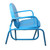 Outdoor Retro Metal Tulip Glider Patio Chair, Sky Blue