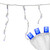 100ct Blue LED Wide Angle Icicle Christmas Lights, 5.5 ft White Wire