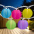 10-Count Multi-Color Summer Paper Lantern Patio Lights, 8.5ft White Wire