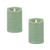 Set of 2 Green LED Lighted Flameless Candles with Remote 5"