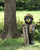Standing Bear with Welcome Sign Outdoor Garden Statue - 30"