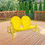 2-Person Outdoor Retro Metal Tulip Double Glider Patio Chair, Yellow