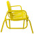 2-Person Outdoor Retro Metal Tulip Double Glider Patio Chair, Yellow