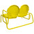 2-Person Outdoor Retro Metal Tulip Double Glider Patio Chair, Yellow