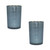 Set of 2 Blue Abstract Candle Holders 7.25"
