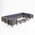 12-Piece Gray Contemporary Outdoor Furniture Patio Sectional Sofa Set - Gray Cushions