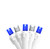 100ct Blue and Pure White LED Wide Angle Icicle Christmas Lights, 5.5 ft White Wire