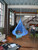 60" Blue Heavy Duty Hanging Cacoon Chair with Hanging Hardware