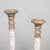 Set of 2 Brown and White Mango Wood Pillar Candle Holders 18.25"