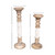 Set of 2 Brown and White Mango Wood Pillar Candle Holders 18.25"