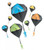 6" Tangle Free Assorted Neon Color Glow Toy Parachute
