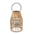 17" Brown and Black Wicker Cage Lantern in Natural