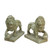 Set of 2 Weathered Brown Lion Outdoor Garden Statues 11.25"