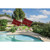 6.75' Outdoor Patio Rectangle Balcony Umbrella, Red