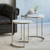 Set of Two Gold and White Eclipse Stacking Tables 24"