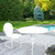 39.25" Outdoor Round Retro Metal Tulip Dining Table, White