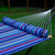 156" x 55" Blue and Red Reversible Quilted Outdoor Hammock with Bolster Pillow