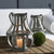 13.5" Silver Rustic Lantern Style Samana Pillar Candleholder with Jute Rope