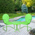 3-Piece Retro Metal Tulip Chairs and Side Table Outdoor Set, Lime Green