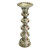 Traditional Ribbed Glass Candle Holder - 18.75" - Antique Silver