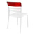 33" White and Red Transparent Outdoor Patio Dining Chair