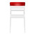 33" White and Red Transparent Outdoor Patio Dining Chair