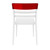 33" White and Red Transparent Outdoor Patio Dining Chair