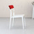 33" White and Red Transparent Outdoor Patio Dining Chair