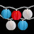Patriotic Paper Lantern Patio Light Set - Red, White and Blue - 8.5' White Wire - 10ct