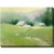 Green and White Open Field Outdoor Canvas Rectangular Wall Art Decor 40" x 30"