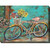 Blue and Brown Teal Bicycle Outdoor Canvas Rectangular Wall Art Decor 30" x 40"