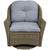 34" Gray Resin Wicker Deep Seated Glider Chair with Gray Cushions