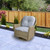 34" Gray Resin Wicker Deep Seated Glider Chair with Gray Cushions