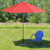 9ft Outdoor Patio Market Umbrella, Red and Cherry Wood
