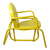 34" Yellow Outdoor Retro Metal Tulip Single Glider